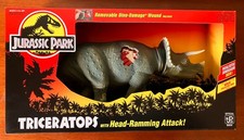 Vintage 1993 Jurassic Park  Triceratops NIB SEALED w/Head Ramming Attack-Rare picture