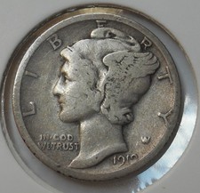 1919-d . . Mercury Dime . .  G . . Good . Old Silver picture