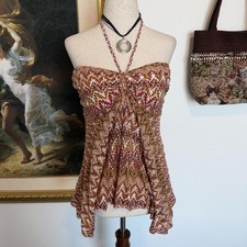 Y2K Boho Autumn Fairy Halter Asymmetrical Top picture