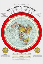 Flat Earth Map - Gleason's New Standard Map Of The World - Medium 18 x 24