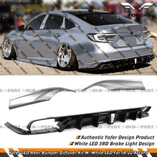 For 18-22 Accord Yofer Lunar Silver Metallic Rear Bumper Diffuser W/ White LED picture