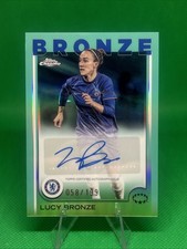 Lucy Bronze 2024-25 Topps Chrome WCL Aqua Auto # /199 - Chelsea FC picture