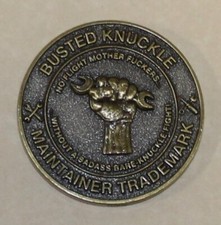 Busted Knuckle Aircraft Maintenance Badge Knucklebuster Air Force Challenge Coin picture