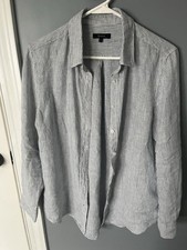 Quince Women’s shirt / blouse Blue/ White Size S picture