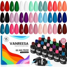 24 Pcs Gel Nail Polish Set 21 Popular Colors Gel Nail Polish Base Coat Glossy & picture