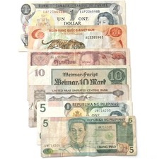 Vintage WORLD BANKNOTE Lot 7 Collection HONG KONG South Vietnam Tiger CANADA picture