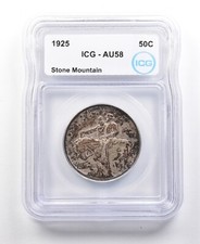 1925 Stone Mountain Commemorative Half Dollar AU58 ICG Beautiful Tone *4414 picture