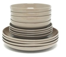 Temp-tations Ombre Taupe 12-Piece Dinnerware Set NEW T49182 picture
