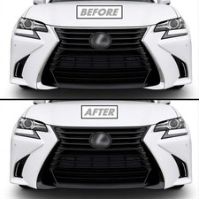 Chrome Delete Blackout Overlay for 2016-20 Lexus GS Front Bumper Grill Trim picture