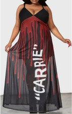 Killstar X Carrie Warned Red & Black Plus Size Maxi Dress 4XL NWT picture