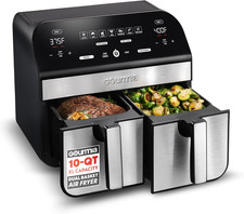 Gourmia Air Fryer - 10 Qt Dual Basket Capacity, Stainless Steel picture