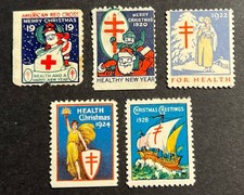 Travelstamps: 1919, 1920, 1922, 1924, 1928 Christmas Seals Used & Mint ** Faults picture
