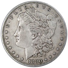 1880 Morgan Silver Dollar VF Very Fine $1 Coin Collectible picture