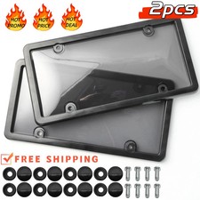 2X Unbreakable License Plate Covers+Frames Auto Tag Shield Protector Front Rear picture