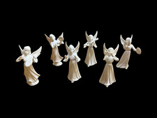 Vintage Sandizell Germany Angel Musicians Set 6 Porcelain Dresden Crown D 6” picture