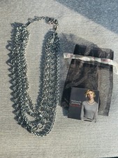 NEW Sabika Classic Layered Silver Tone Round Link Chain. picture