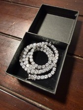 Moissanite Tennis Chain 5mm 20 Inch Silver 0.5 CT GRA Certified picture