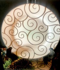 4 Pier 1 GOLD SWIRL  Holiday Dessert Salad Plates 7.75” Porcelain Excellent picture