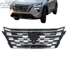 Front Upper Grille Chrome+Black Fit For Nissan Rogue 2024-2025 With Camera Hole picture