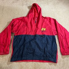 Vintage Jeff Gordon Chase Racing Jacket USA NASCAR Windbreaker Large L Red Nylon picture