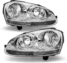 2005-2010 VW Jetta Golf Rabbit Headlight Assembly Chrome Clear Halogen picture