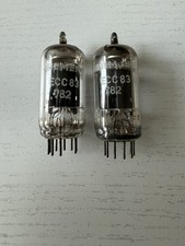 Siemens ECC83 12AX7 NOS Matched Pair Long Plate Vacuum Tubes picture