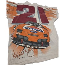 1996 All over print nascar Shirt #21 Michael Waltrip. Stains and wear picture