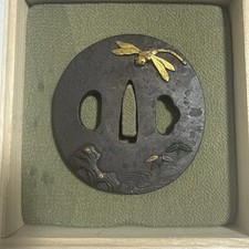 Antique Japanese Iron Tsuba – Dragonfly Design (Symbol of Victory and Progress) picture