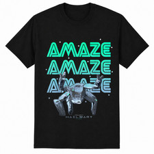 Project Hail Mary Rocky The Alien Neon Portrait Fan Art Graphic Tee picture
