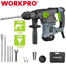 WORKPRO 12.5AMP SDS-Plus Rotary Hammer Drill Heavy Duty Corded with 5PCS Bits picture