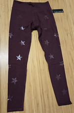 NWT Jessica Simpson The Warm Up Star Print Leggings Size Medium Color - Fig picture