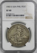 1903-S USA Philippines Silver Peso NGC XF 40 San Francisco Mint picture