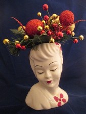 Vintage Ceramic Lady Head Vase