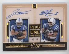 2024 Panini One Plus One Signature Jonathan Taylor Edgerrin James #192 Gold 3/10 picture