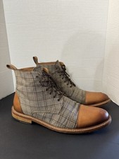 Taft Plaid Jack Boots Size 45/US Size 12 Great Condition Lace Up Shoes Cap Toe picture