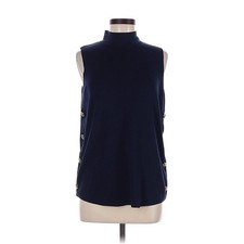 NWT Maeve Anthropologie Navy Mock Neck Sleeveless Sweater Sz XS picture