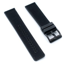 Watch Strap, 20mm, Sailcloth/FKM, Black, Black Buckle, Band picture