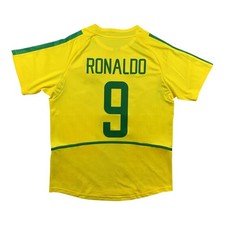 Ronaldo #9 Brazil 2002 World Cup Jersey - Men's Size Medium - Retro Shirt - NEW picture