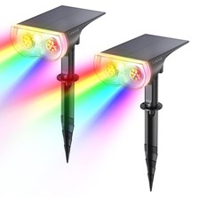 Halloween Solar Spotlight Lights - Waterproof RGB Outdoor Lighting, 2 Pack picture