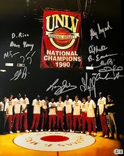 1989-1990 UNLV Runnin' Rebels Championship Team Signed 16x20 Photo BAS Authen... picture