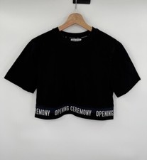 Opening Ceremony Women's Crewneck Short Sleeve Boxy T-Shirt Black Medium picture