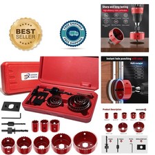 Versatile 12-Piece Hole Saw Set - Carbon Steel for Clean Cuts in Softwood & PVC picture