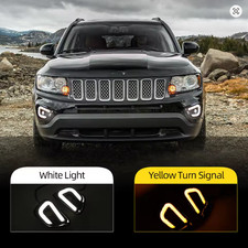 Pair LED DRL Daytime Running Driving Light  For Jeep Compass 2011-2016 US picture