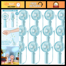 12 Pcs Mini Handheld Fans, 3 Speed USB Rechargeable, Portable Blue Fans picture