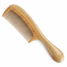 Onedor Handmade 100% Natural Green Sandalwood Hair Detangler Wooden Combs picture
