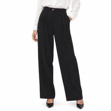 Automet Black Pleated High Waist Straight Leg Trousers XL picture