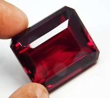 Natural Rare Almandine Red Garnet 142.30 Ct Certified Emerald Cut Loose Gemstone picture