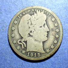 1915-D Barber Quarter  Good+ picture