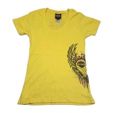 Vtg 2011 Harley-Davidson Women’s S Yellow T- ShirtBudke’s North Platte NE - EUC picture