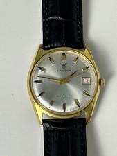 Vintage Croton Automatic Date SERVICED - ETA 2472 - Gold Plated 34mm Swiss Watch picture